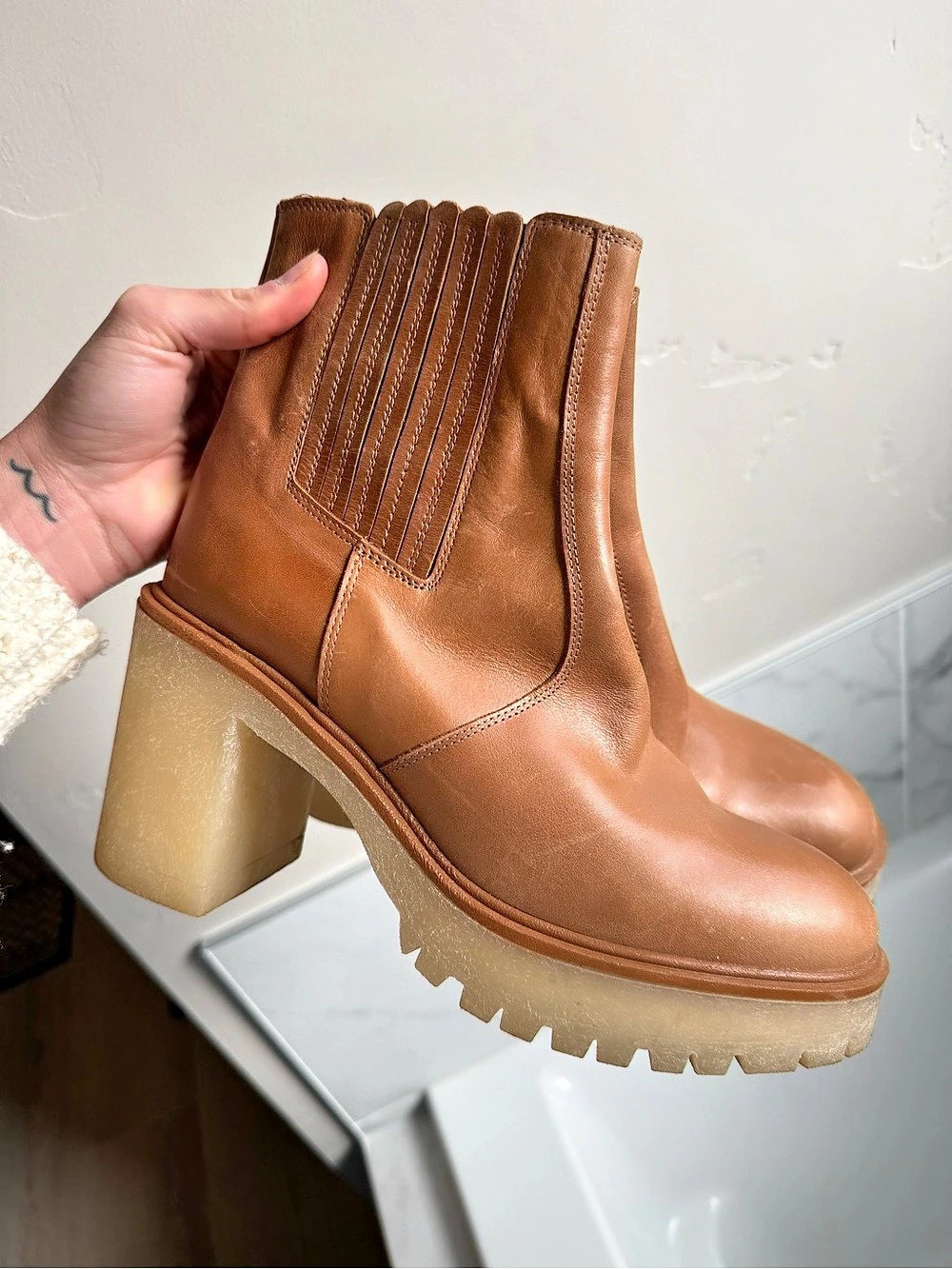 Frye Ankle Boots Leather Brown US 8